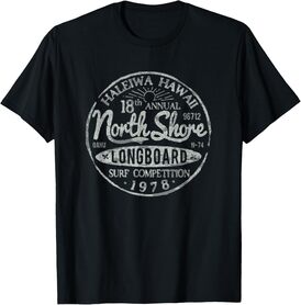 Long Board North Shore Surf Vintage Hawaii Beach T-Shirt